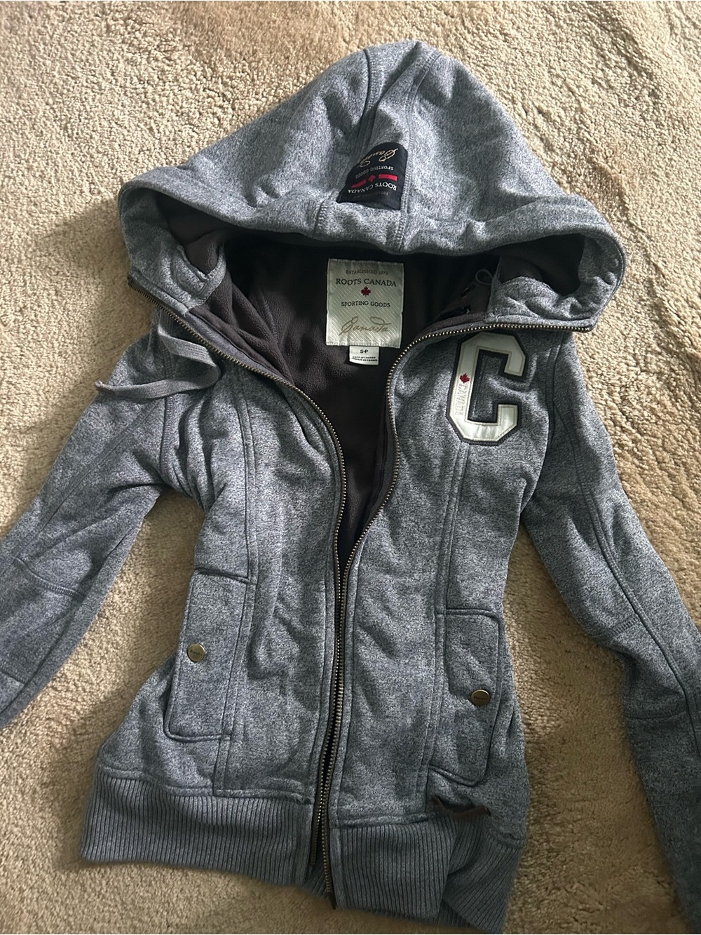 Vintage Roots Grey Zip Up Sweater